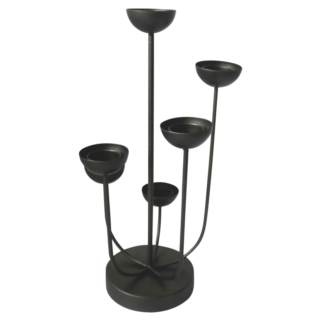 Lesli Living Soportes de vela Mira negro 45,5 cm