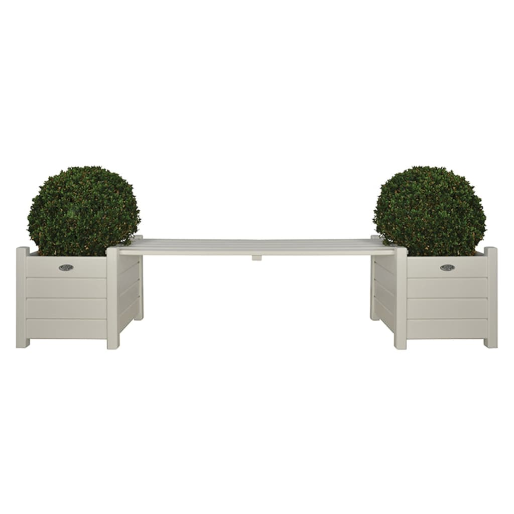 Pots de fleurs blancs avec banc, cf33w v0753 Vetonek
