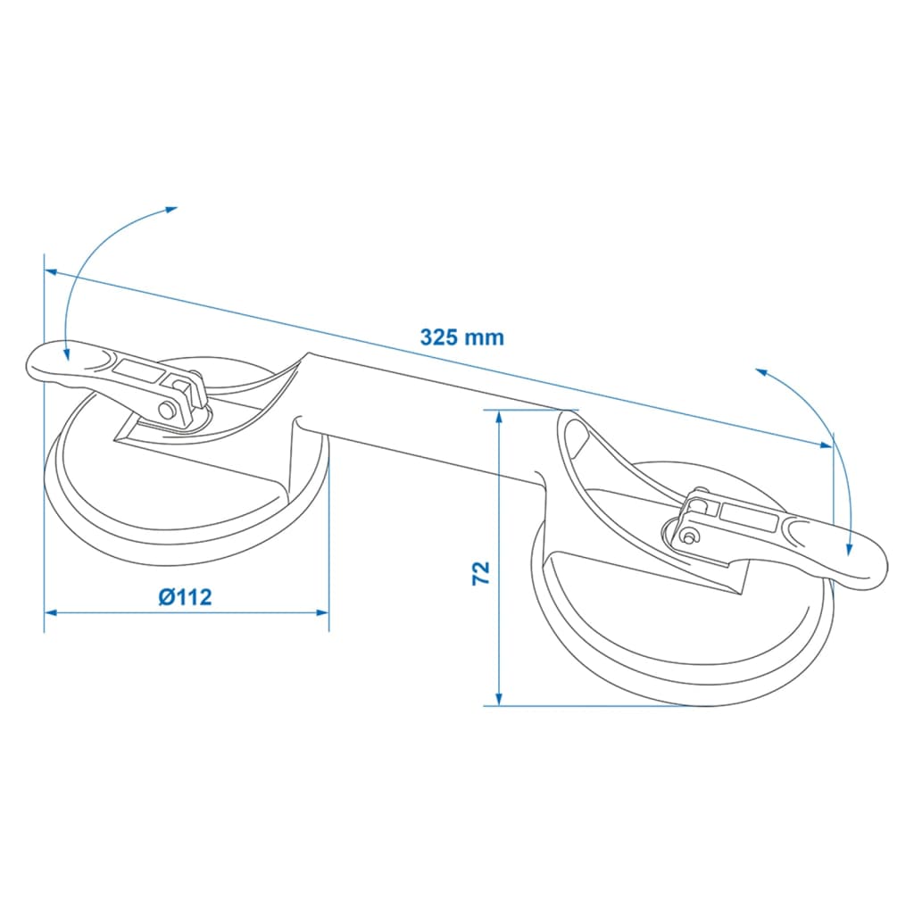 Vacuum levantador de aluminio con 2 ventosas