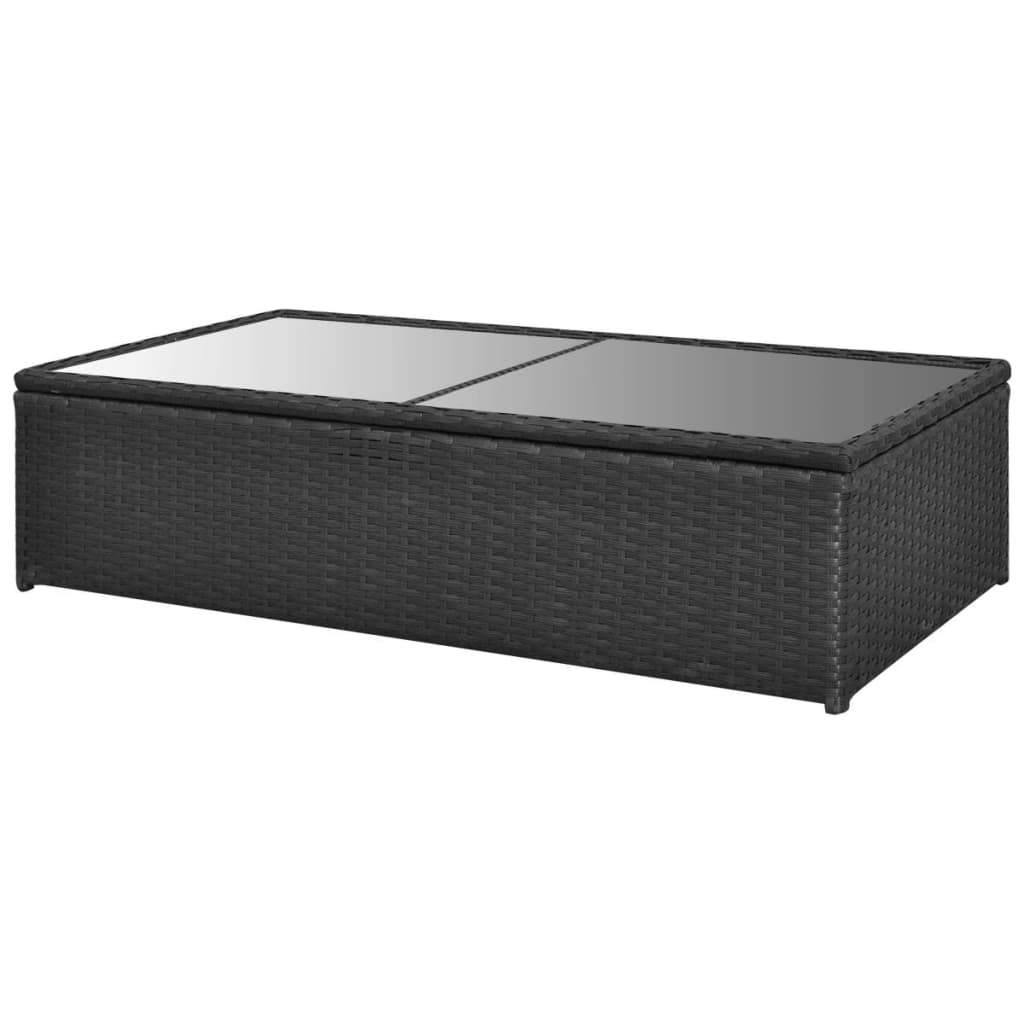 Set de muebles de jardín 4 pzas y cojines ratán sintético negro vidaXL