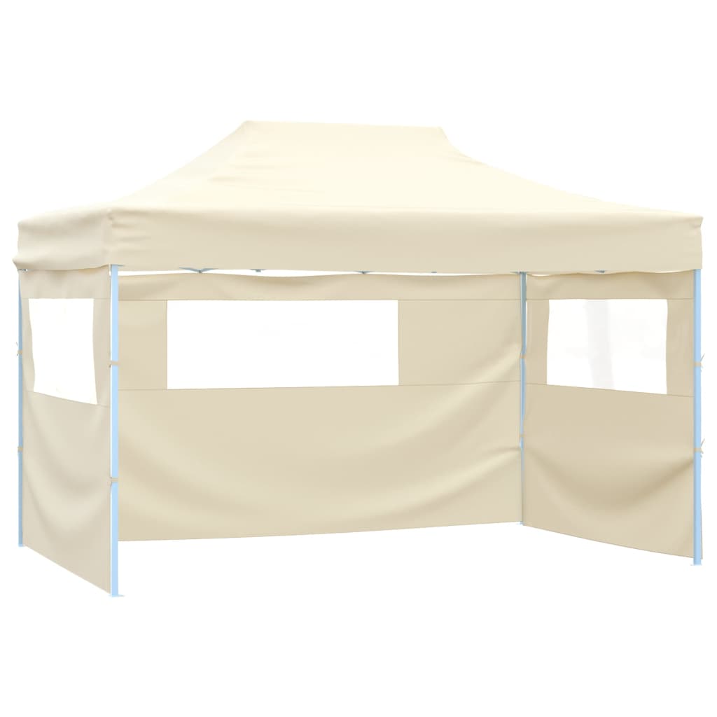Vetonek Carpa pleglable Pop-up con 4 paredes 3x4,5 m blanco crema