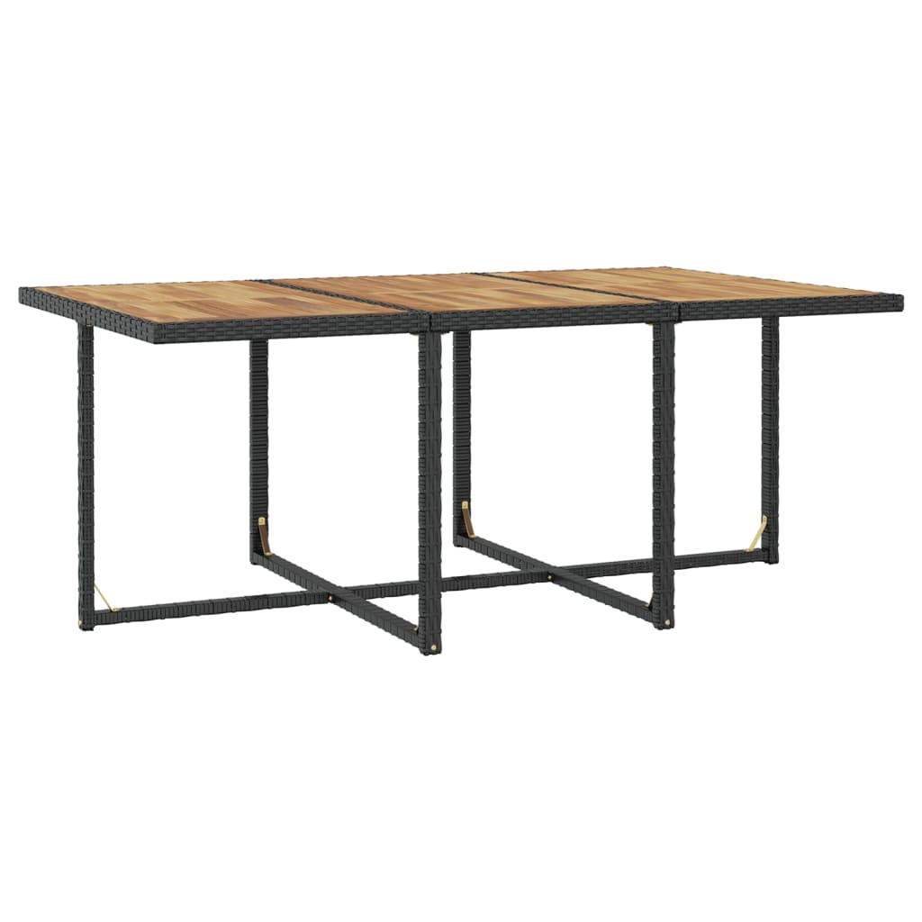 Set comedor de jardín 11 pzas ratán sintético y madera negro vidaXL