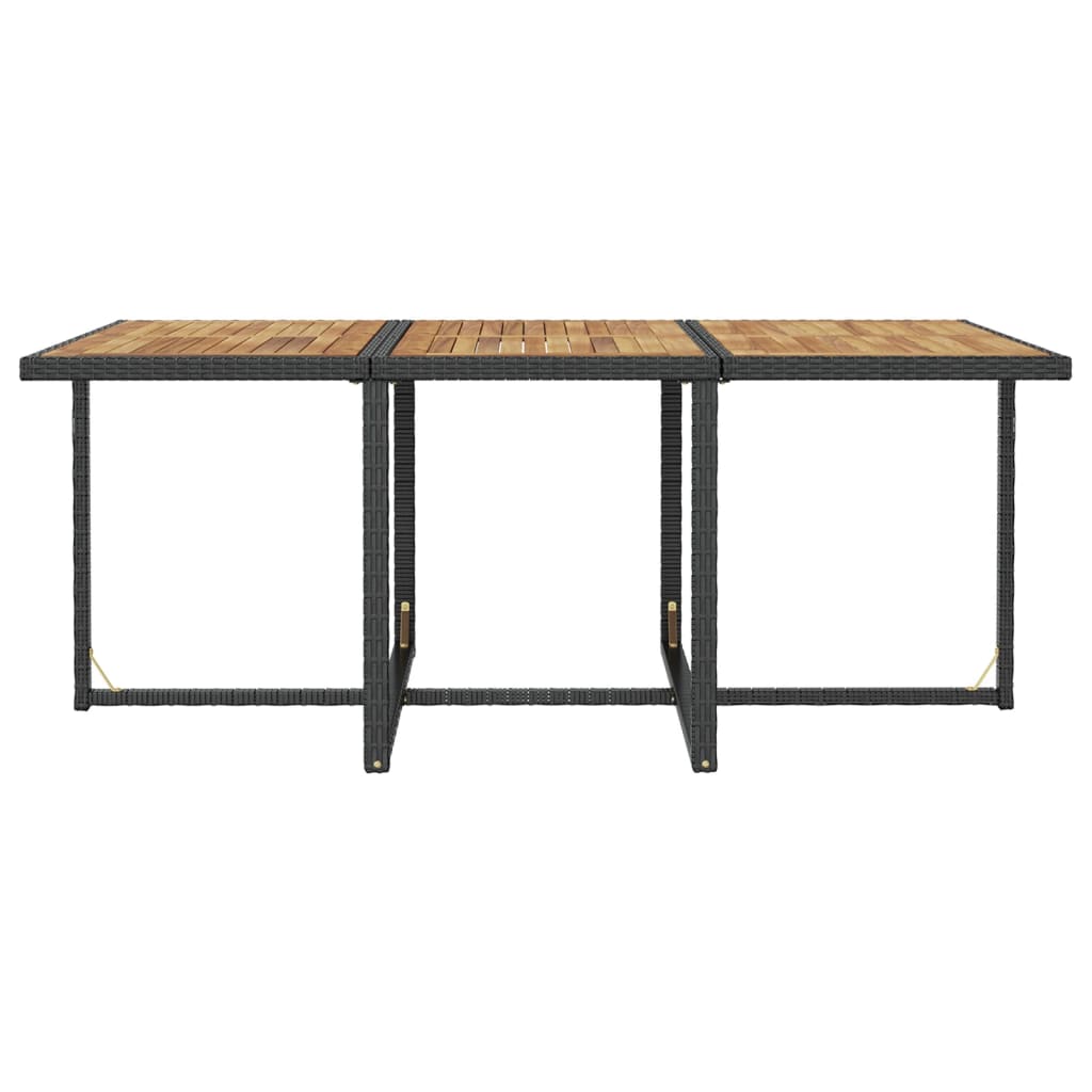 Set comedor de jardín 11 pzas ratán sintético y madera negro vidaXL