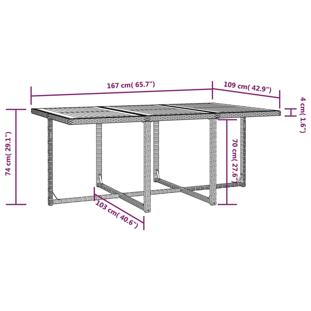 Set comedor de jardín 11 pzas ratán sintético y madera negro vidaXL