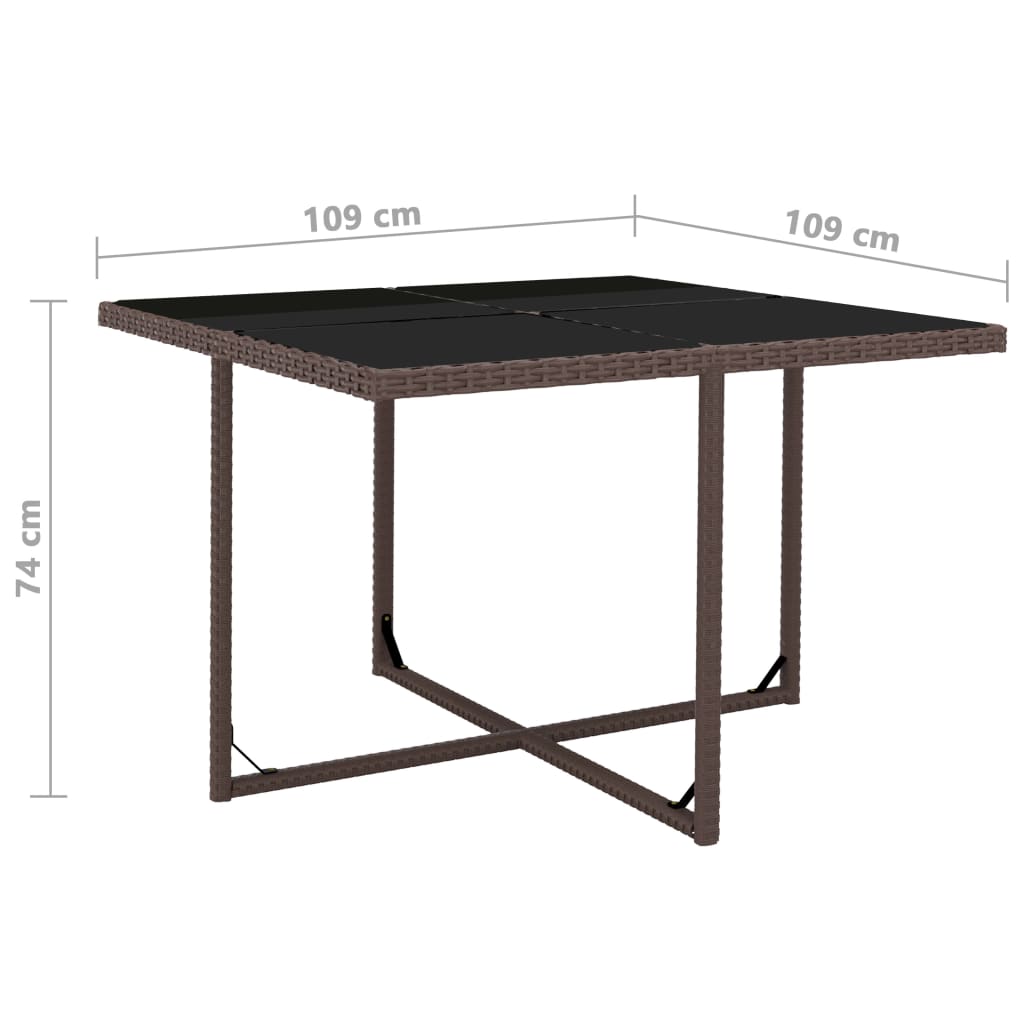 Set comedor de jardín y cojines 9 piezas ratán sintético marrón vidaXL