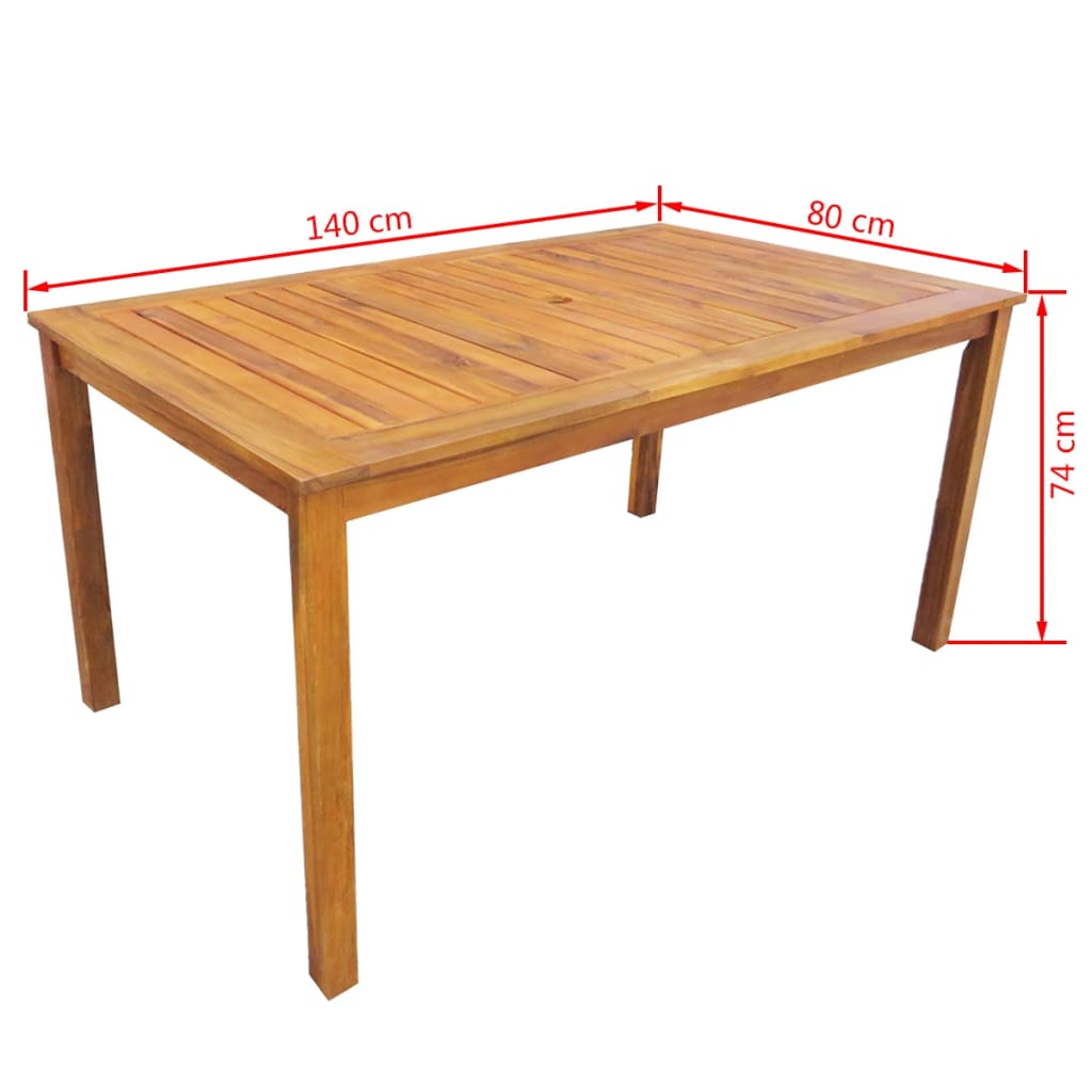 Set de comedor de jardín 7 piezas madera maciza de acacia vidaXL