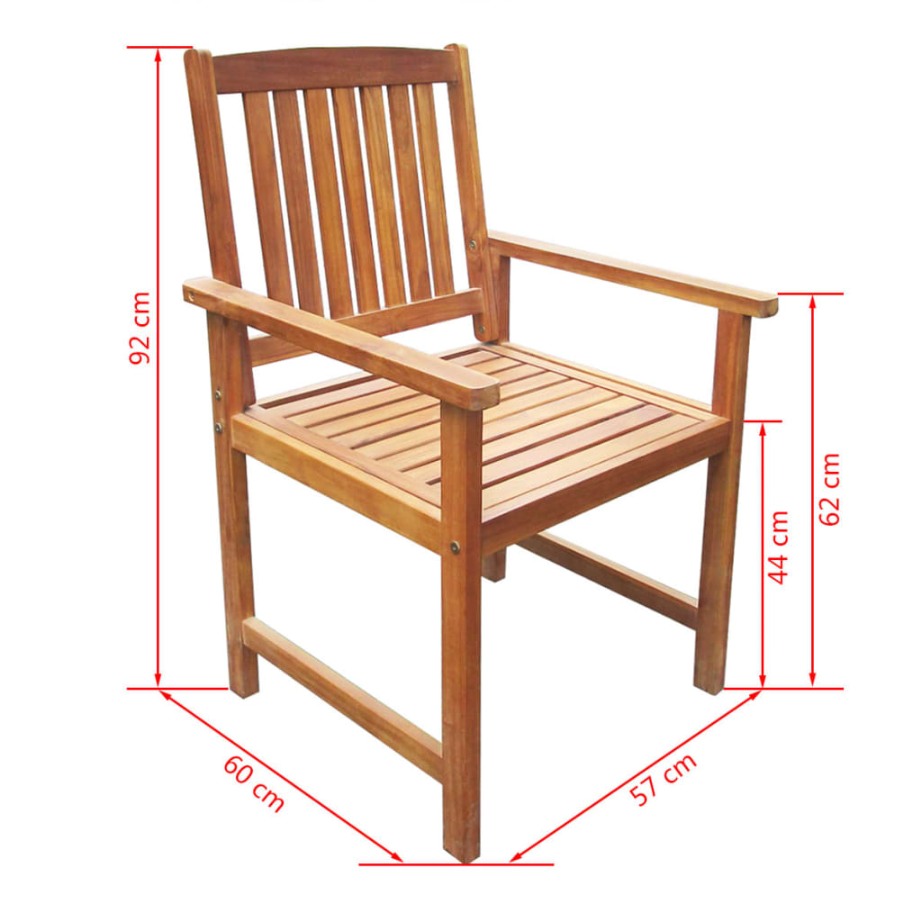 Set de comedor de jardín 7 piezas madera maciza de acacia vidaXL