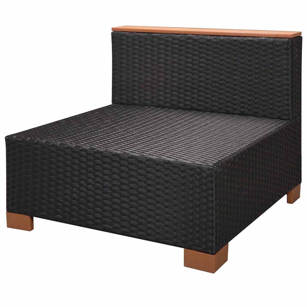 Set muebles de jardín 10 piezas y cojines ratán sintético negro vidaXL