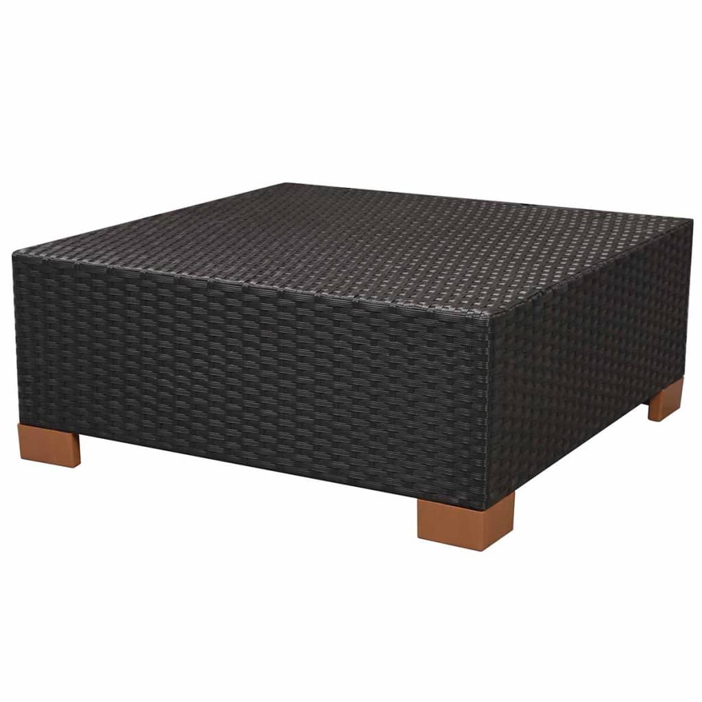 Set muebles de jardín 10 piezas y cojines ratán sintético negro vidaXL