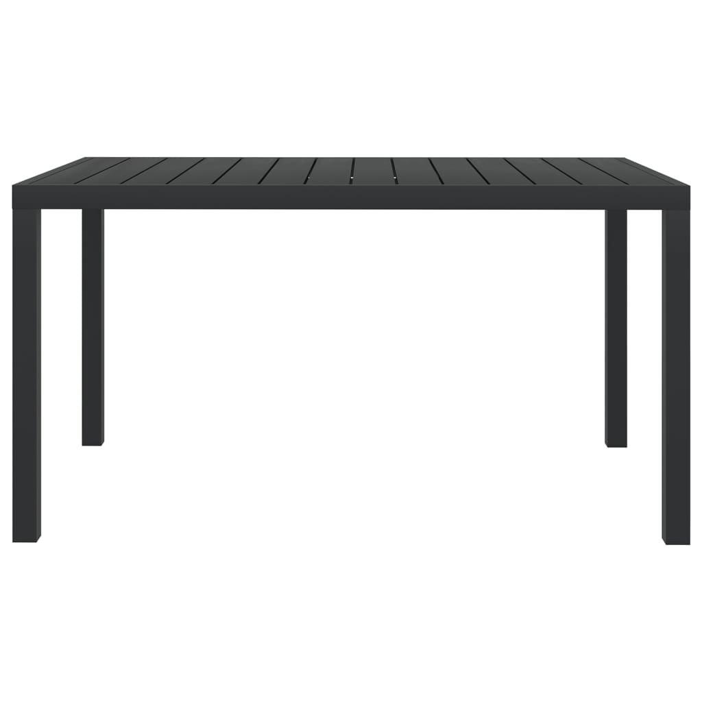 Mesa de jardín de aluminio y WPC negra 150x90x74 cm vidaXL