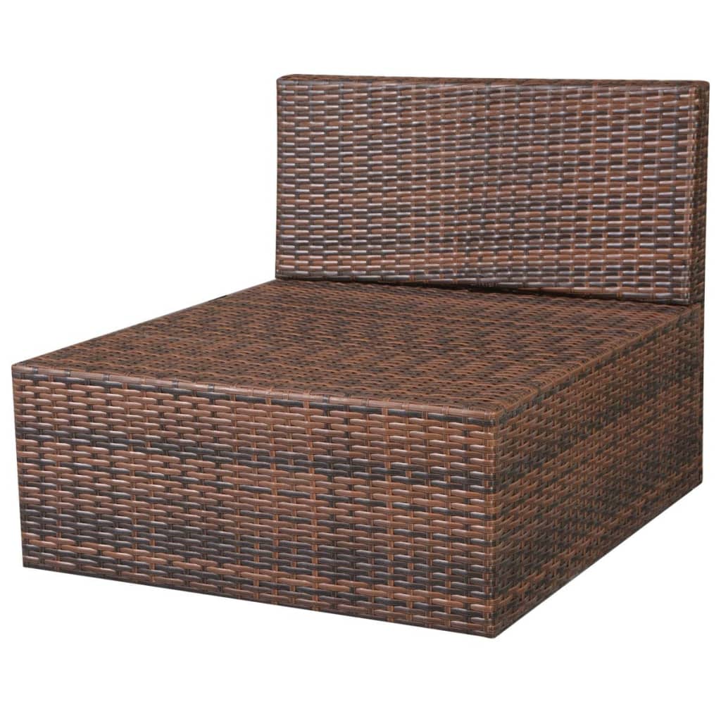 Set muebles de jardín 10 pzas y cojines ratán sintético marrón vidaXL