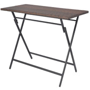 Set comedor de jardín plegable 7 pzas poli ratán y acero marrón v4672 - Vetonek