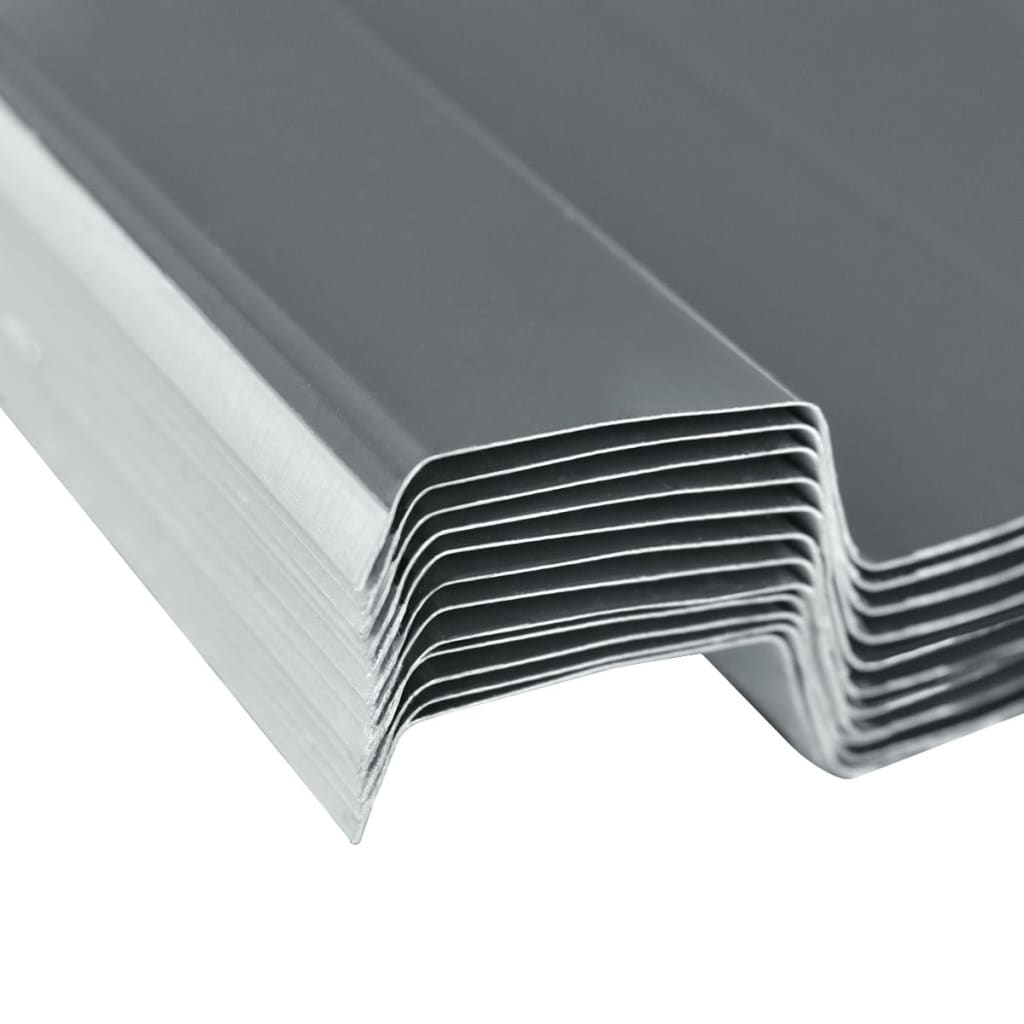 Panel para tejado acero galvanizado gris 12 unidades V85