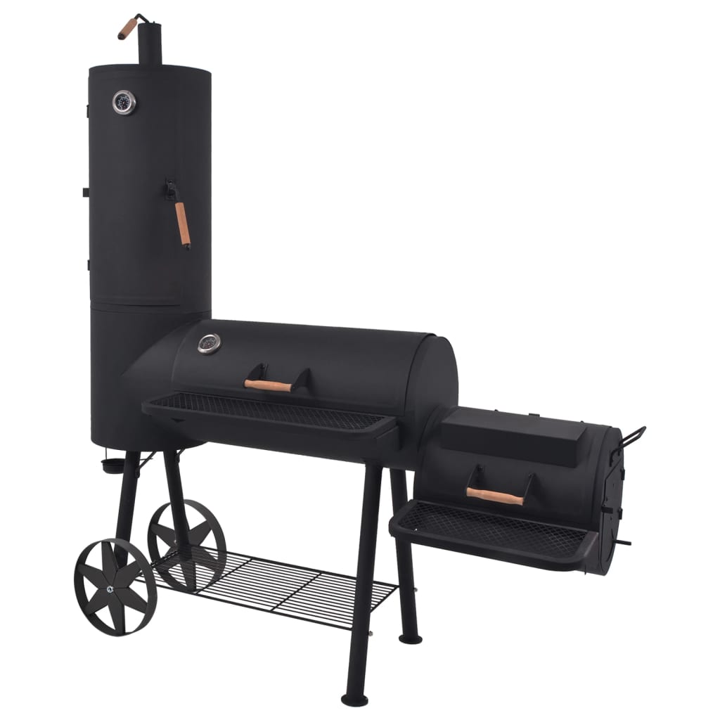 Barbacoa ahumador fuerte de carbón estante inferior negro xxl v7185 Vetonek