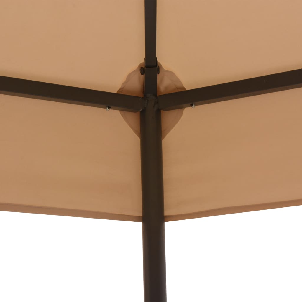 Pérgola/Cenador de jardín hexagonal beige 323x265 cm