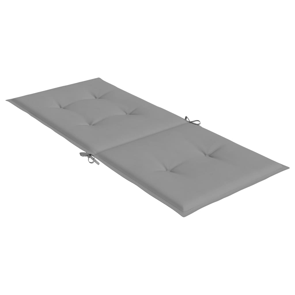 Cojín silla de jardín respaldo alto 4 uds tela gris 120x50x3 cm vidaXL