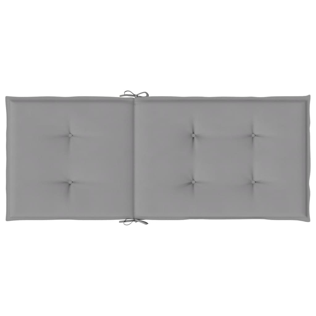 Cojín silla de jardín respaldo alto 4 uds tela gris 120x50x3 cm vidaXL