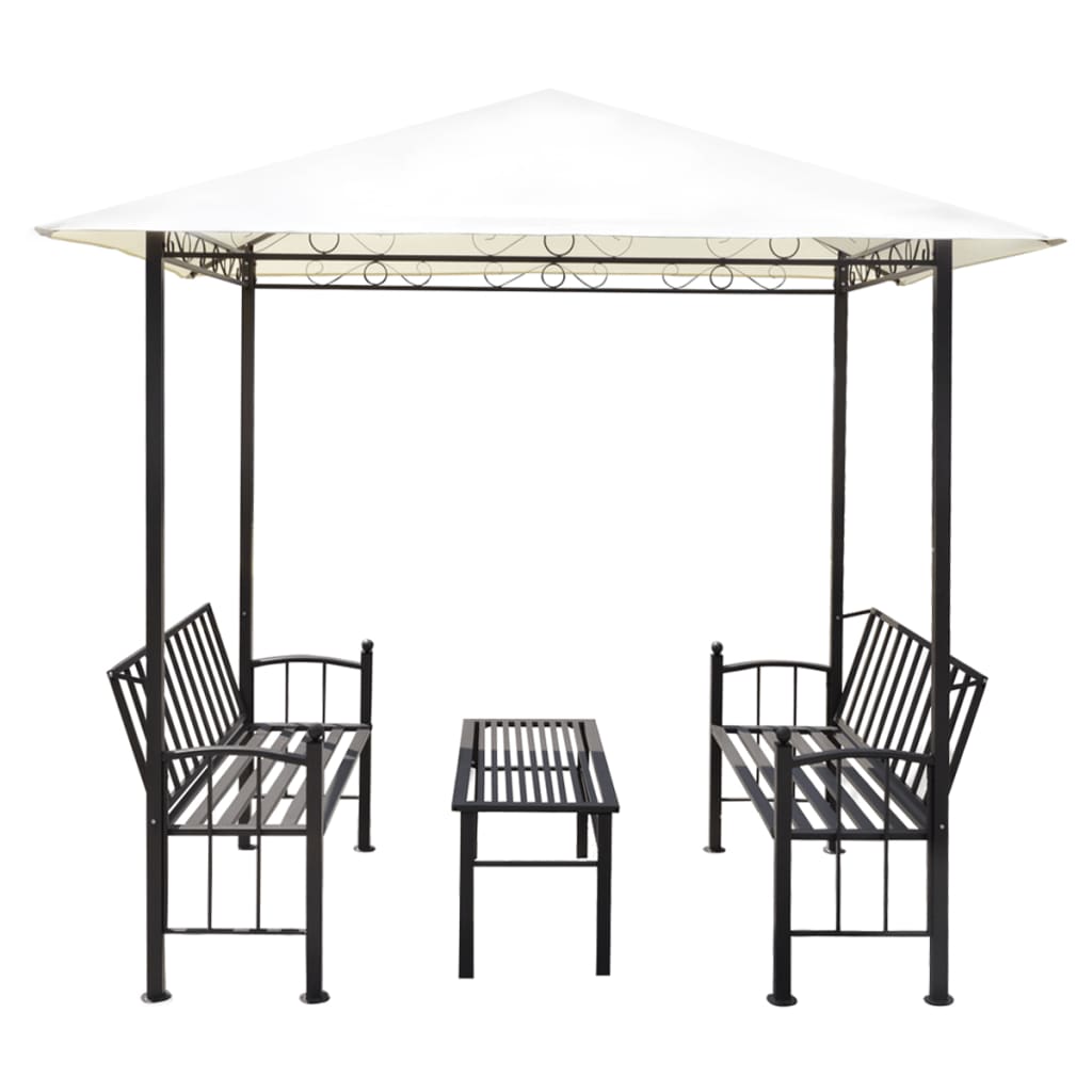 Pergola de jardin avec table et banques 2,5x1,5x2,4 m