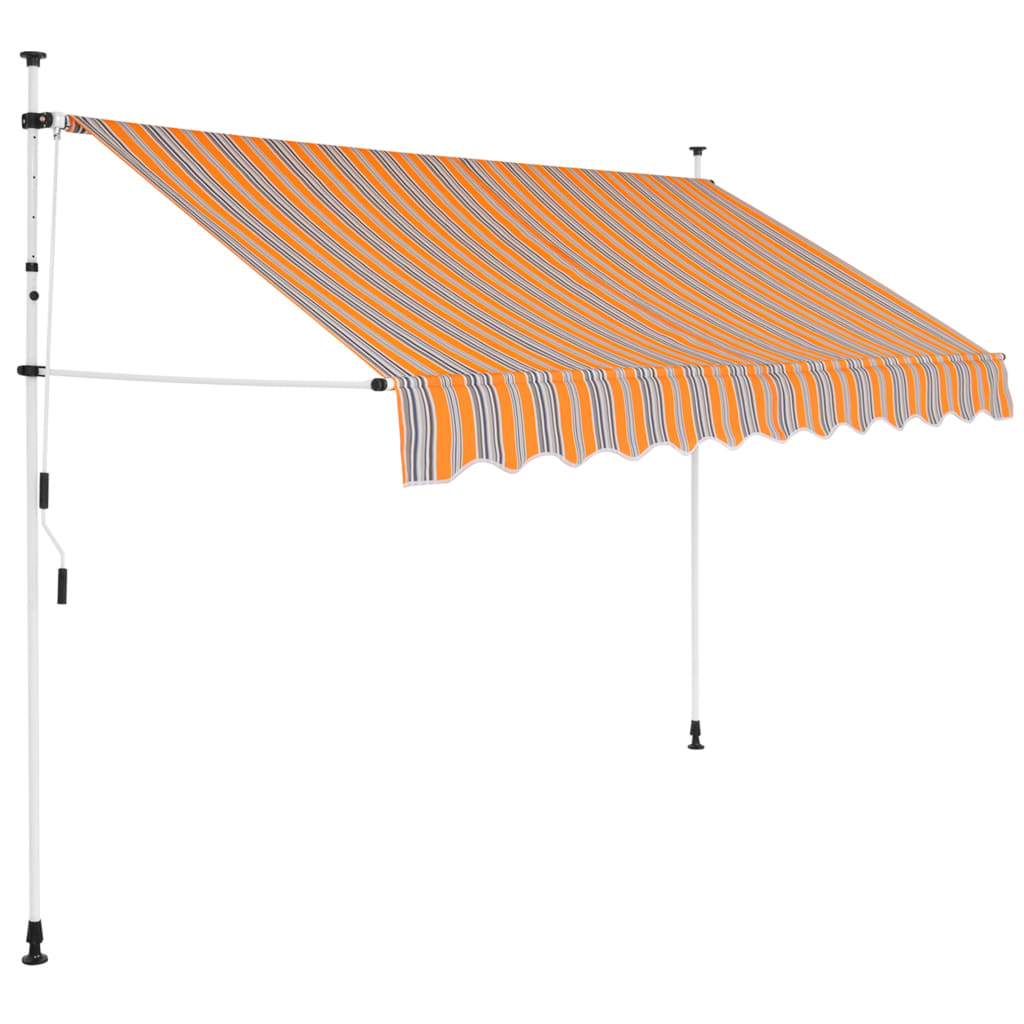 Vetonek Toldo manual retráctil 250 cm amarillo y azul a rayas