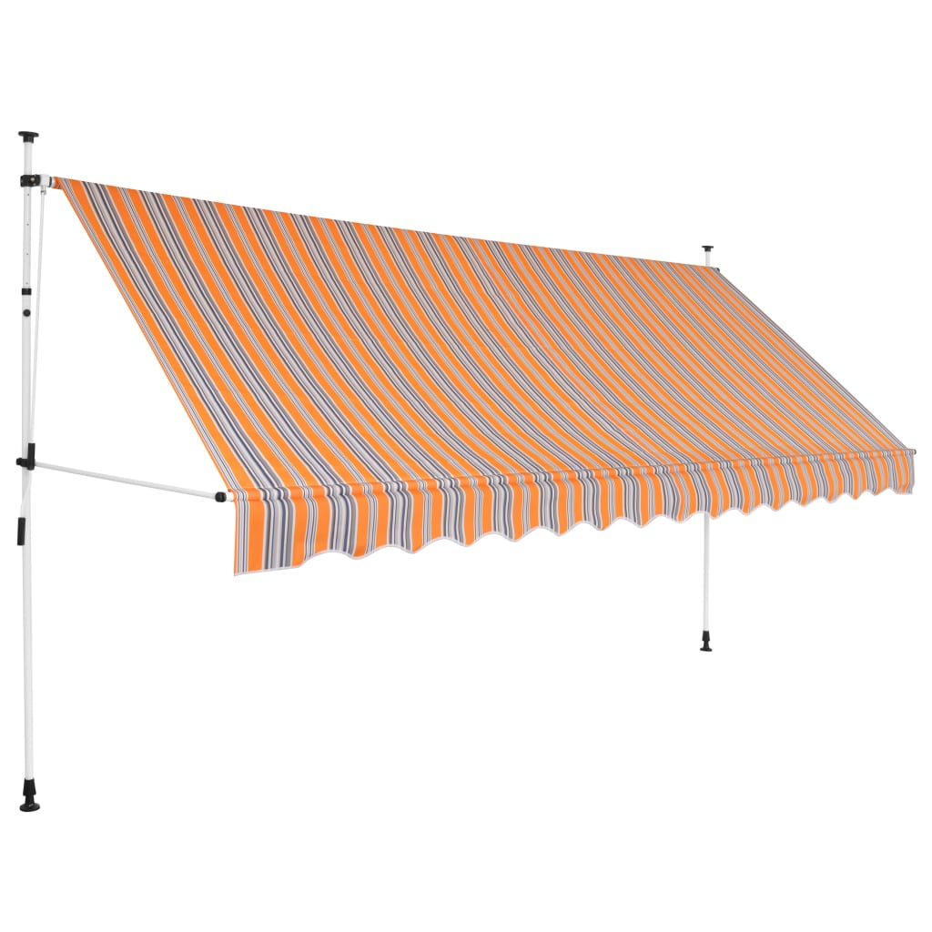 Vetonek Toldo manual retráctil 350 cm amarillo y azul a rayas