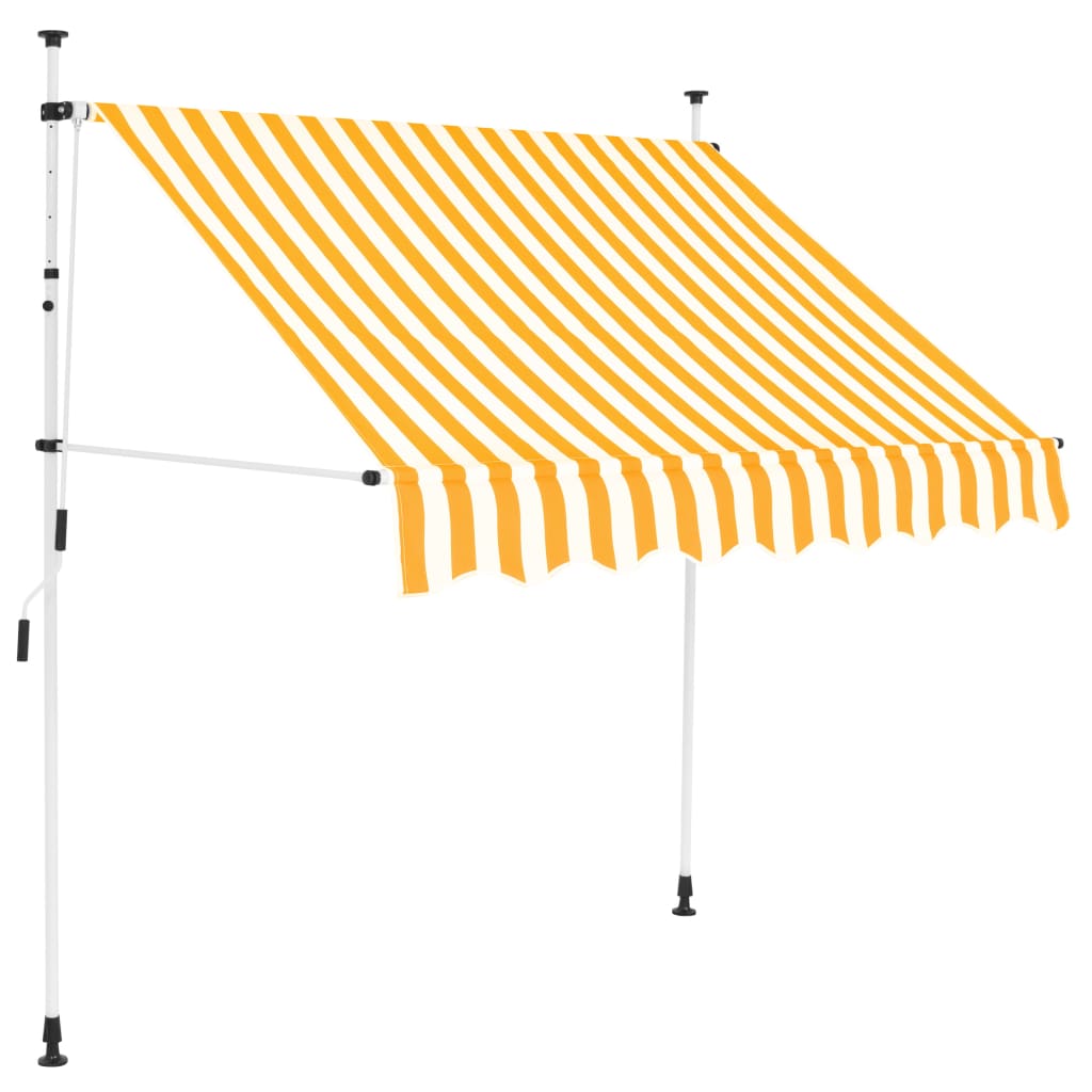 Vetonek Toldo manual retráctil 200 cm naranja y blanco a rayas