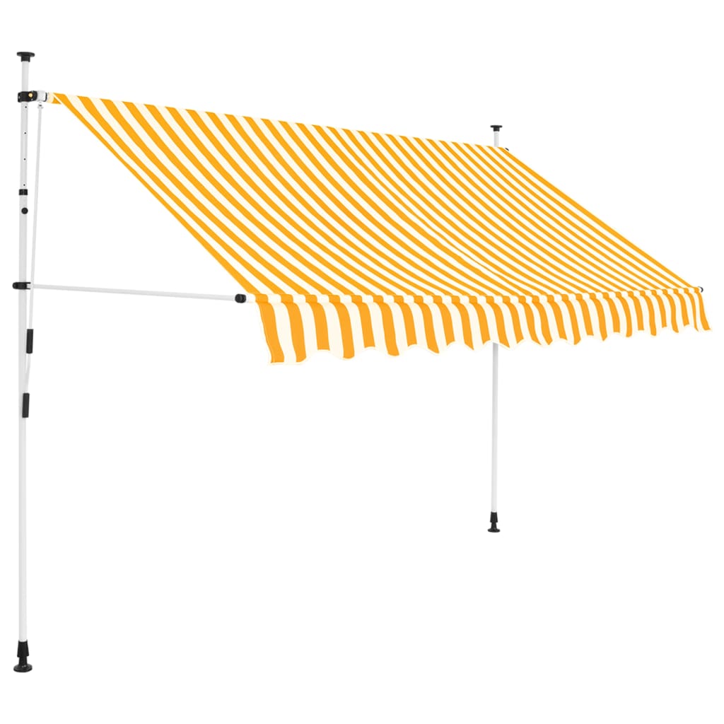 Vetonek Toldo manual retráctil 250 cm naranja y blanco a rayas