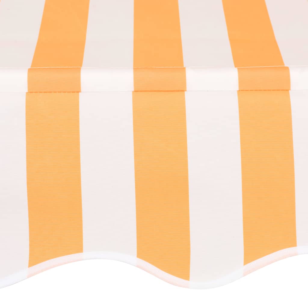 Toldo manual retráctil 250 cm naranja y blanco a rayas vidaXL