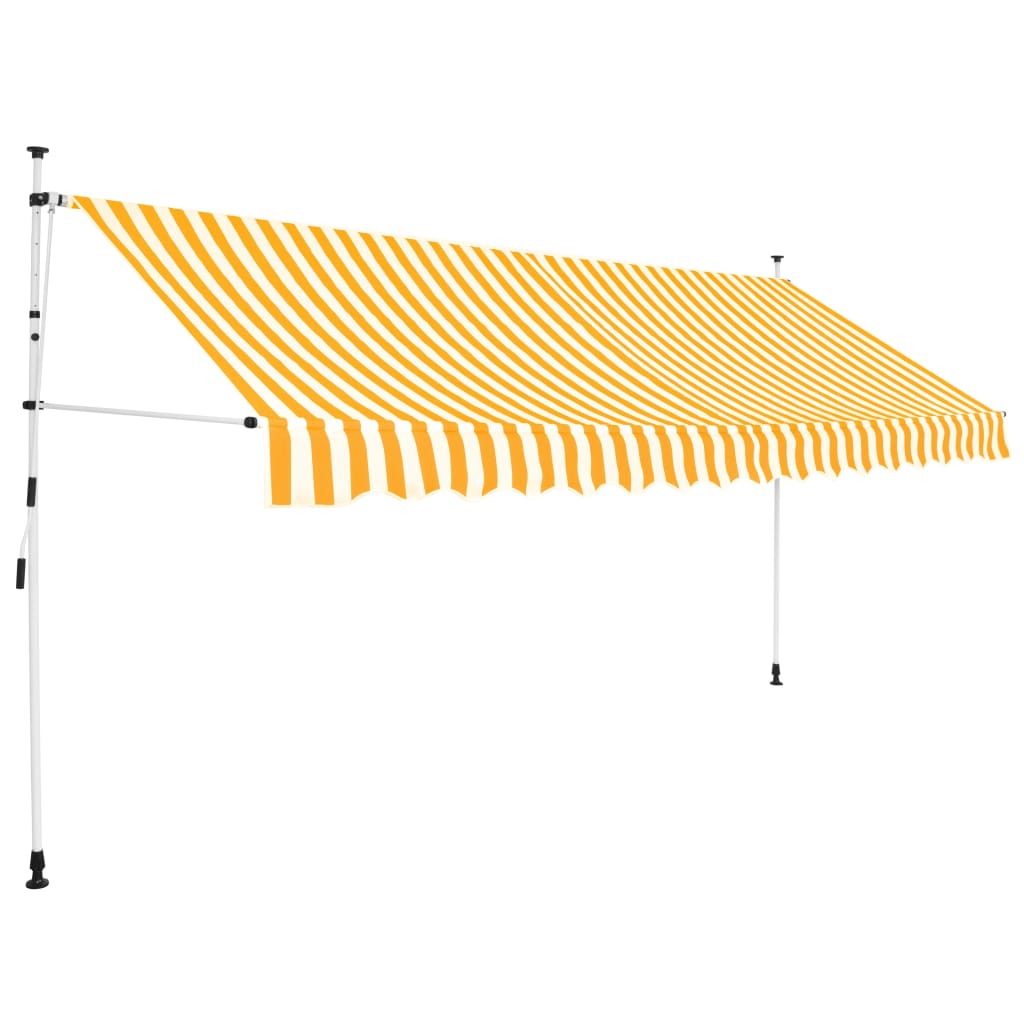 Vetonek Toldo manual retráctil 350 cm naranja y blanco a rayas