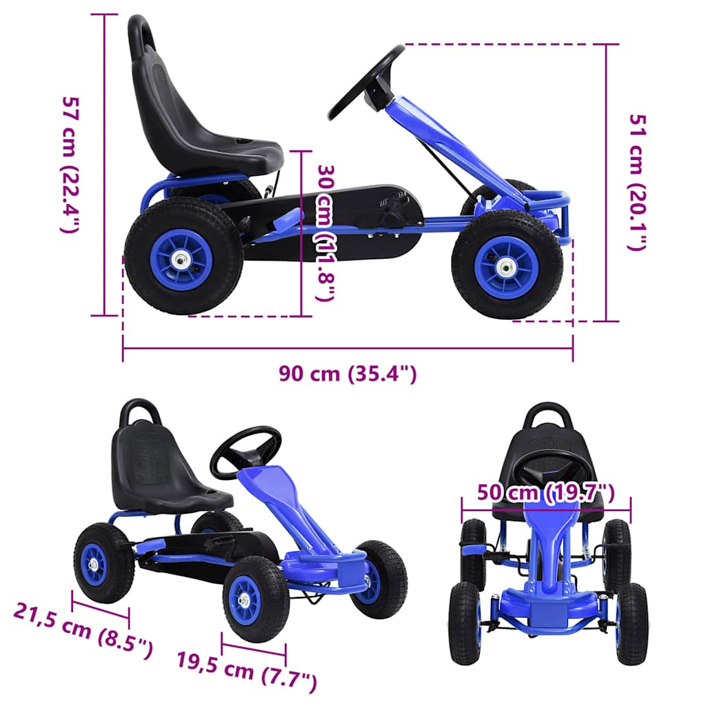 Kart Pedale mit blauen Reifen