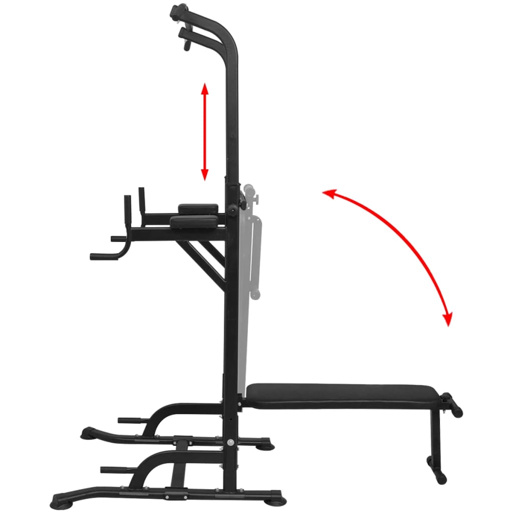 Máquina muscular da torre de potência com banco abdominal