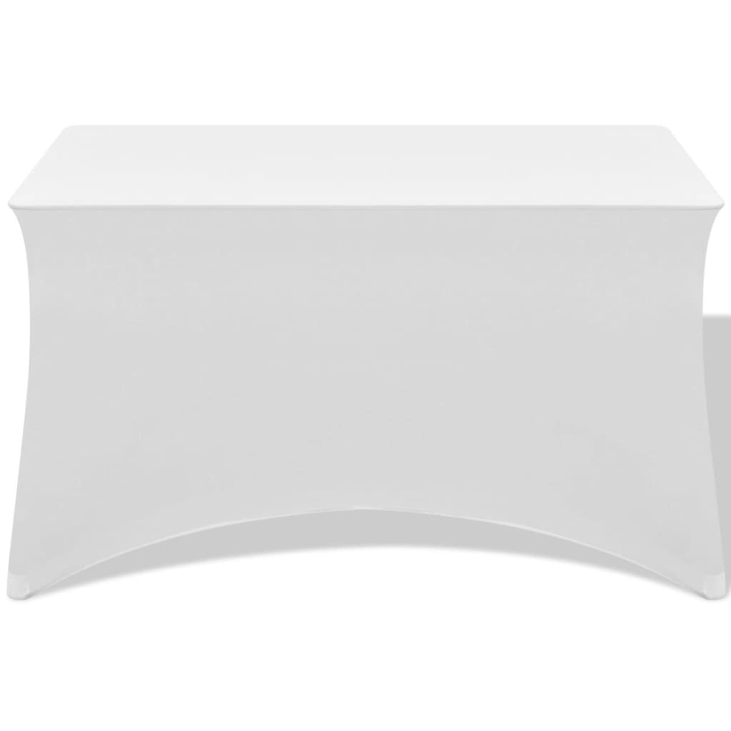 Funda elástica para mesa 2 uds 243x76x74 cm blanco vidaXL