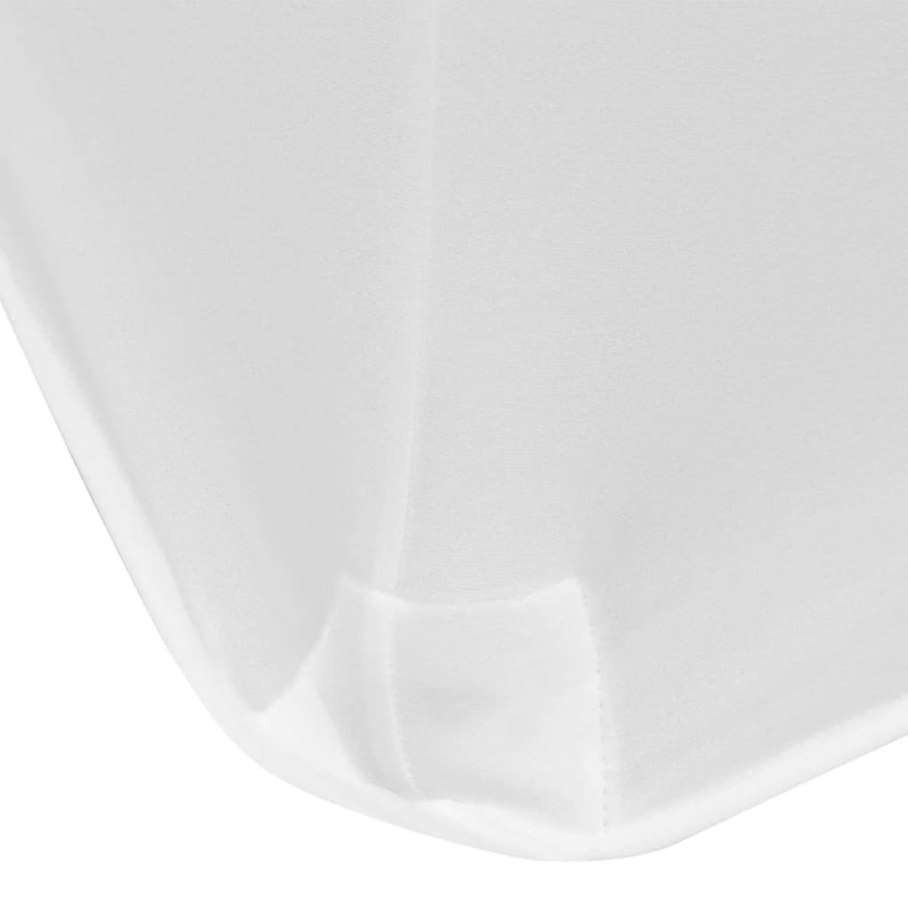 Funda elástica para mesa 2 uds 243x76x74 cm blanco vidaXL