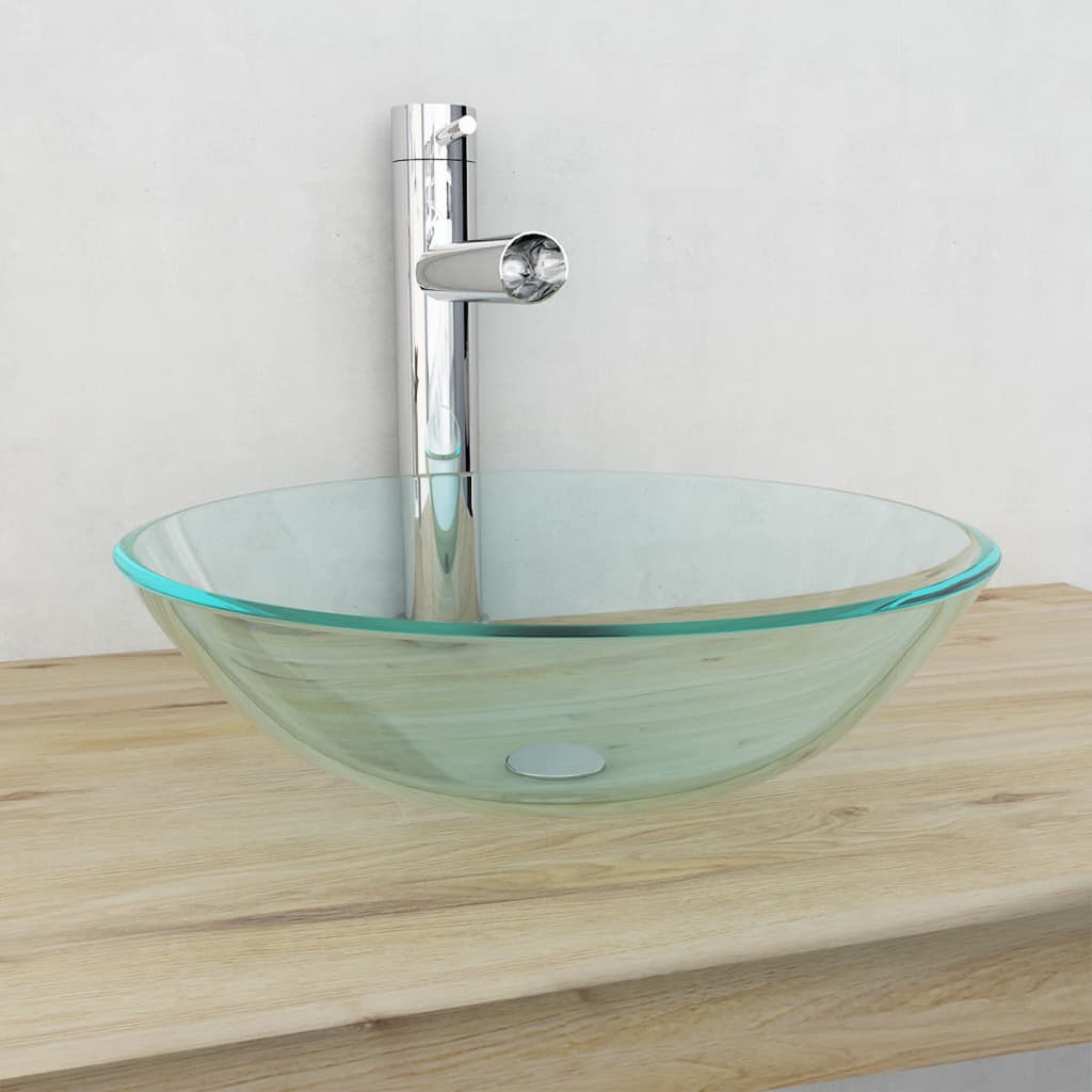 Vetonek Lavabo vidrio templado transparente 42 cm