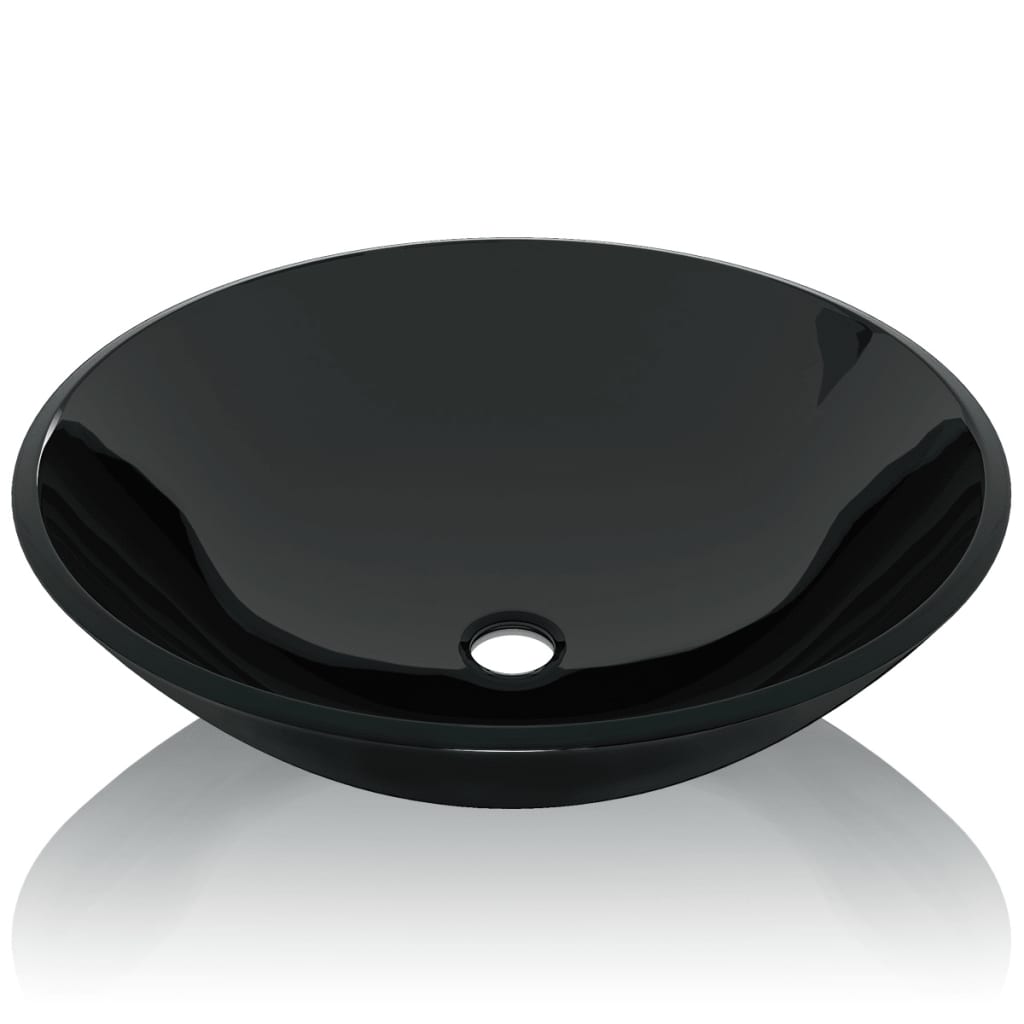 Lavabo de vidrio templado negro 42 cm - Vetonek