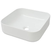 Vetonek Lavabo cuadrado de cerámica blanco 39x39x13,5 cm