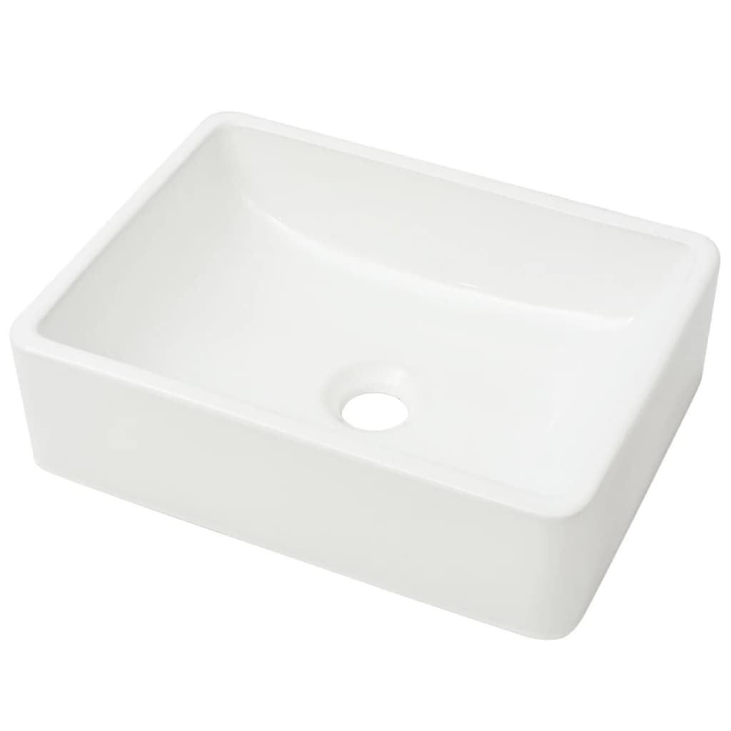 Lavabo de cerámica blanco 41x30x12 cm