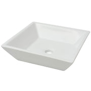 Vetonek Lavabo cuadrado de cerámica 41,5x41,5x12 cm blanco