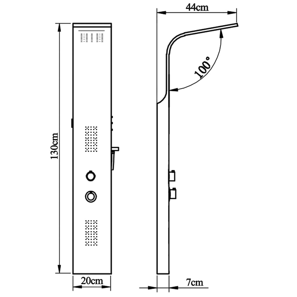 Sistema de panel de ducha acero inoxidable curvo vidaXL