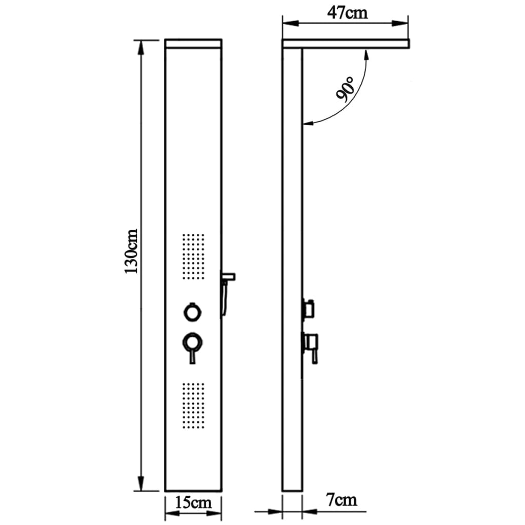 Sistema de panel de ducha acero inoxidable cuadrado vidaXL