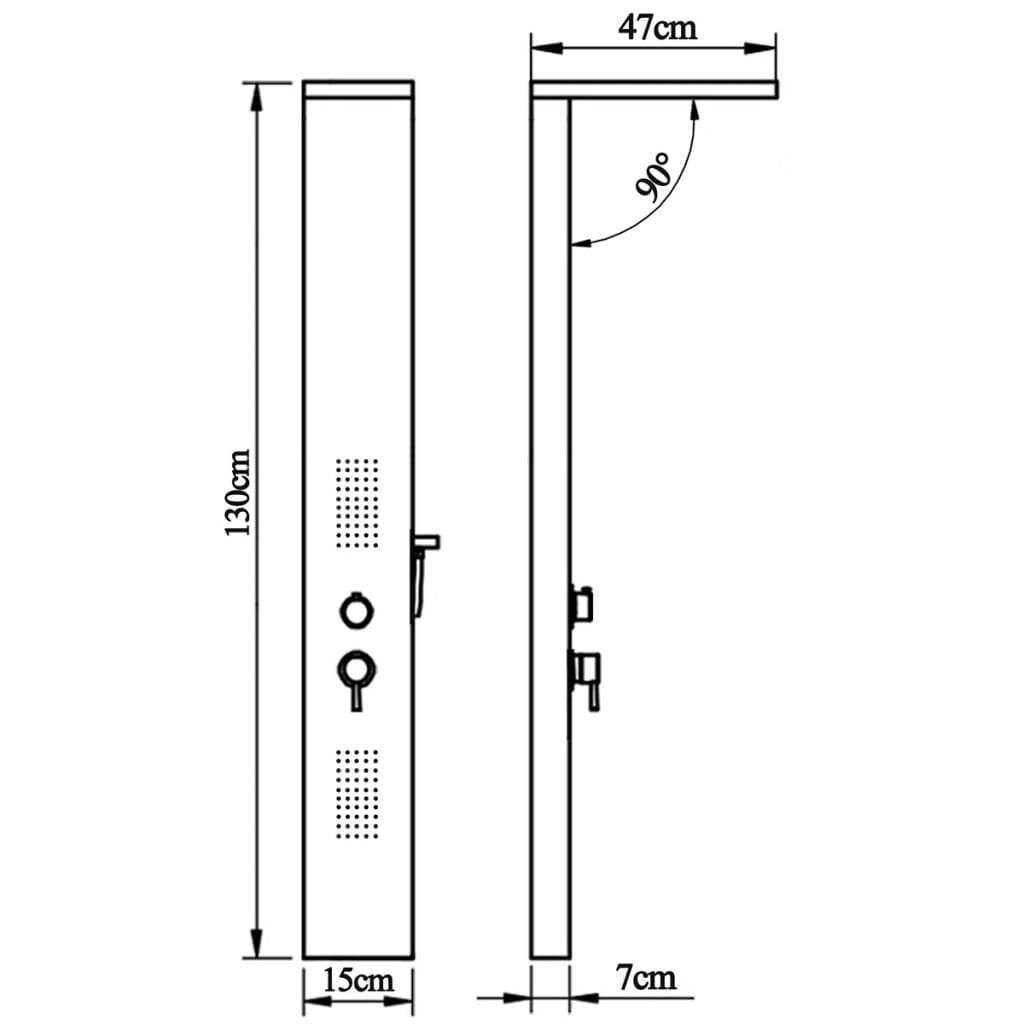 Sistema de panel de ducha aluminio negro mate vidaXL