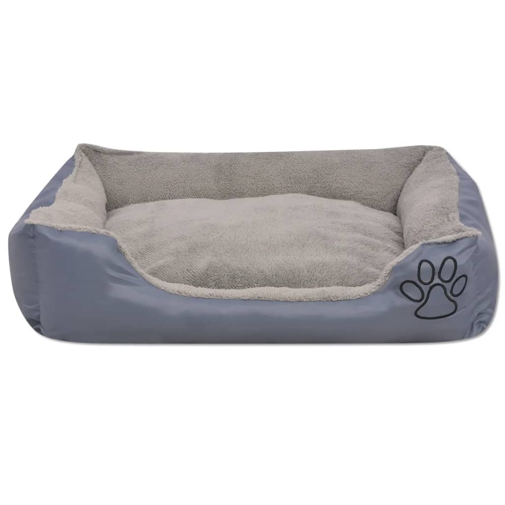 Dog bed with padded cushion size xl gray v2171 - Vetonek