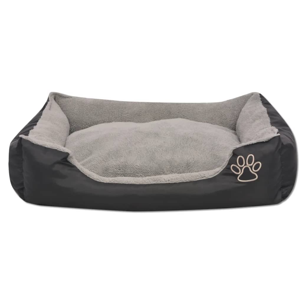 Dog bed with padded cushion size m black v2218 - Vetonek