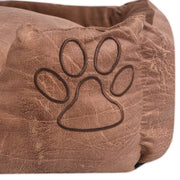 Dog bed with PU artificial leather cushion size m beige v2270 - Vetonek