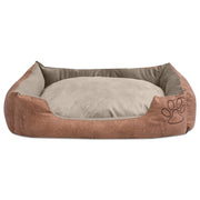 Vetonek Dog bed with cushion PU artificial leather size XXL beige