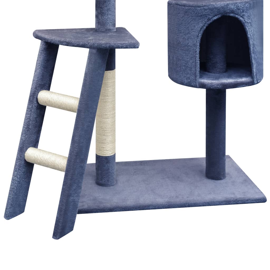 Rascador para gatos poste rascador de sisal 150 cm azul oscuro