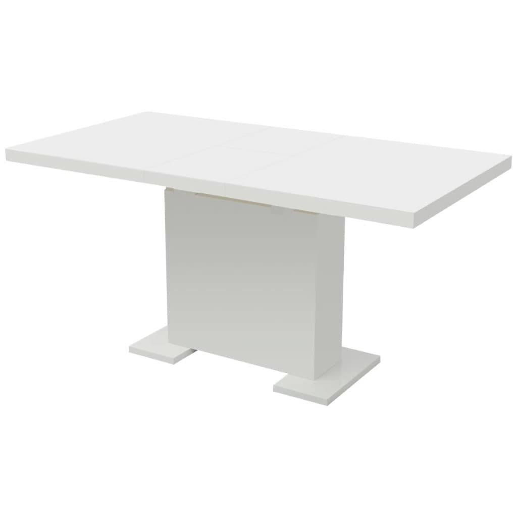 Vetonek Mesa de comedor extensible negra con brillo