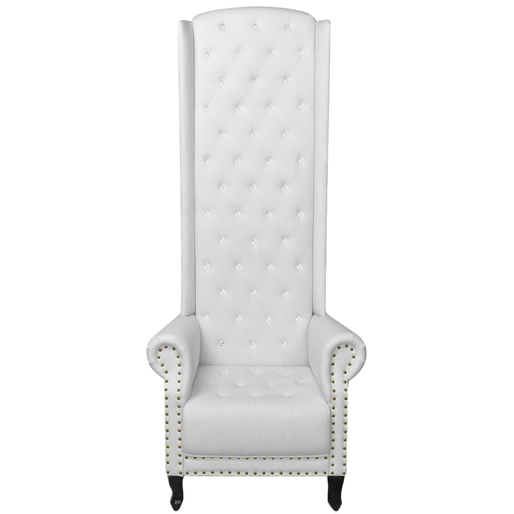 White Synthetic Leather Backup Chair