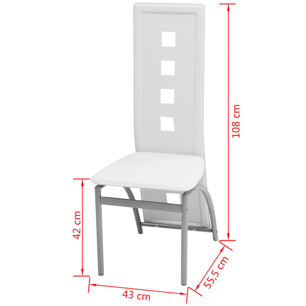 Sillas de comedor 2 unidades cuero sintético blanco vidaXL