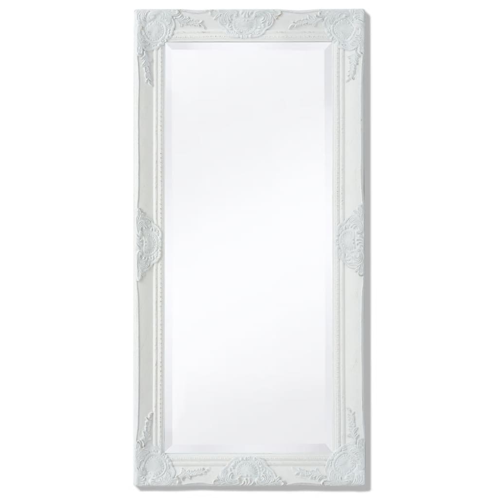 Vetonek Espejo de pared estilo barroco blanco 100x50 cm