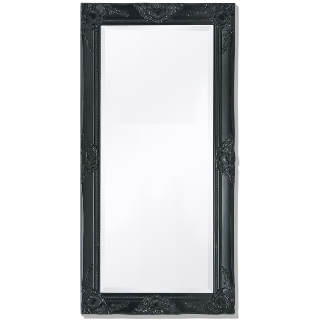 Vetonek Espejo de pared estilo barroco 100x50 cm negro